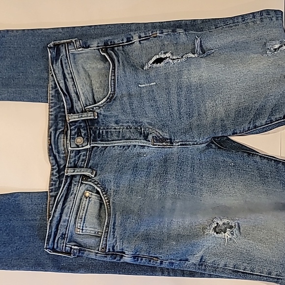 & DENIM Jeans ~ Distressed Skinny Coupe Moulante Jeans with Button-fly - Picture 12 of 13
